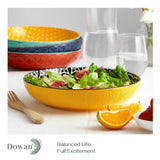 8.5'' Large Salad Bowls, 34 Oz Porcelain Pasta Serving Bowl Set of 4