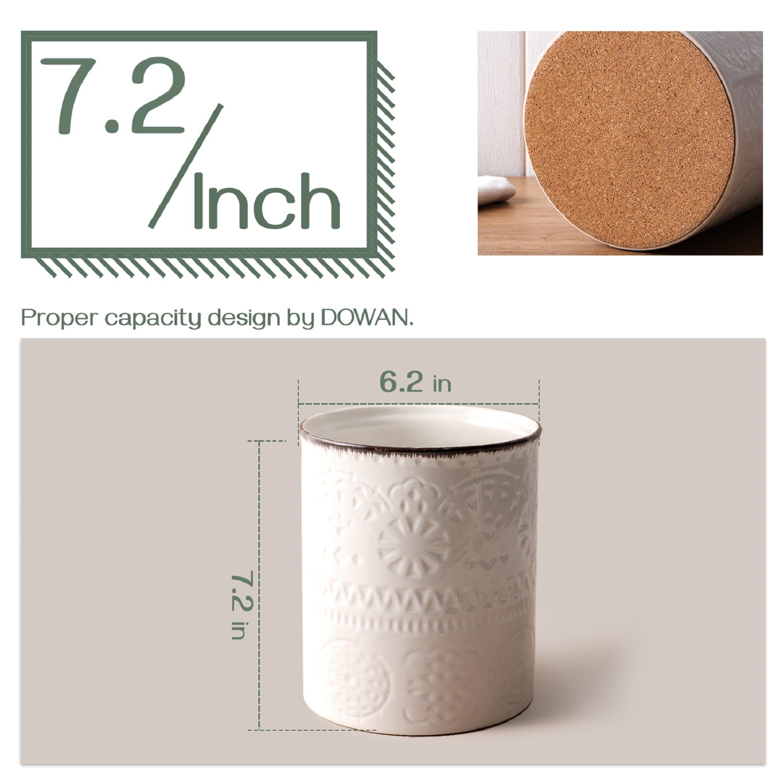 7.2″ Extra Large Ceramic Utensil Crock
