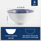 Ceramic Soup Bowls 6' Set of 4