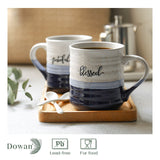 18 oz Large Ceramic Coffee Mugs - Set of 2
