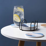 Coasters with Holder - Set of 6