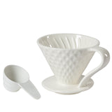 VENTRAY Home Ceramic Pour Over Coffee Dripper with Coffee Spoon