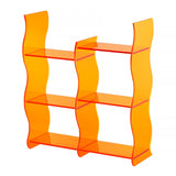 Ventray Home Wave Shape Acrylic Organizer Countertop, Orange