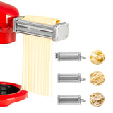 3 Piece Pasta Roller & Cutter Attachments Set
